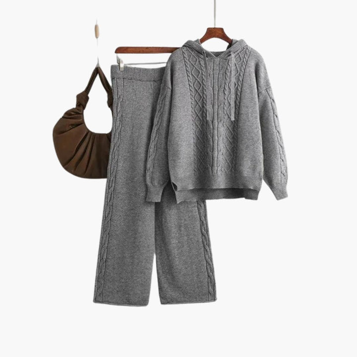 Women’s Lounge Set with Oversized Hoodie and Matching Wide-Leg Pants