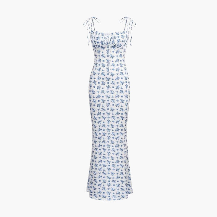 Women’s Maxi Dress with Sleeveless Design and Floral Print