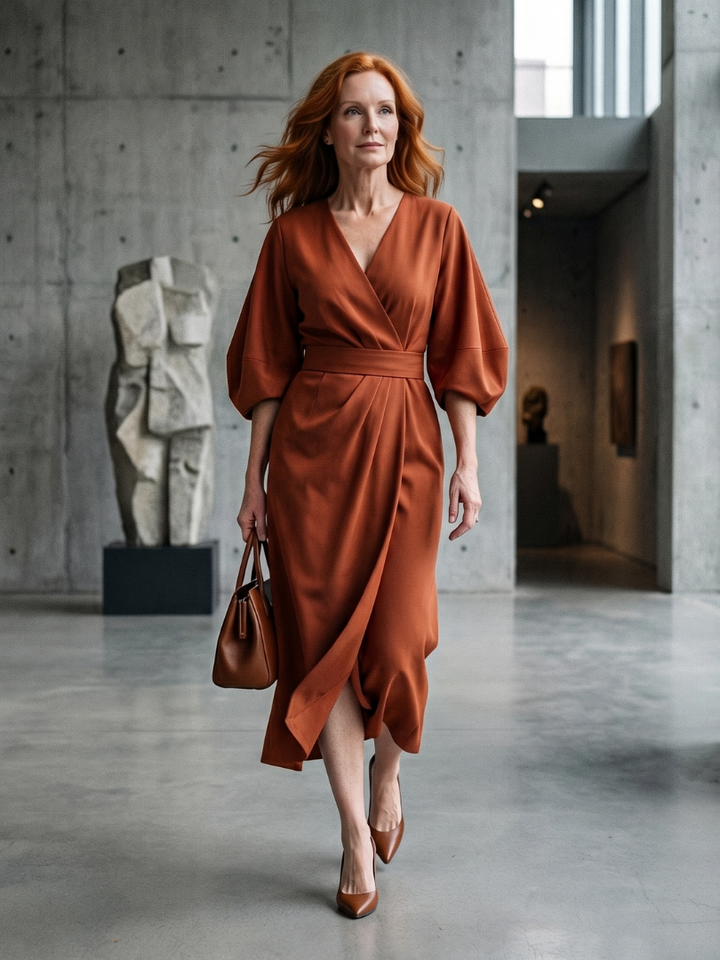 Beryl | Sculpted Waist Panel Midi Dress