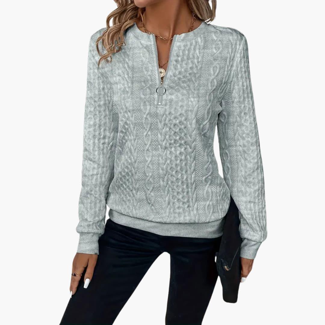 Cable Knit Zip Sweater – Women&