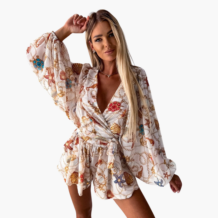 Women’s Romper with Wrap Front and Structured Design