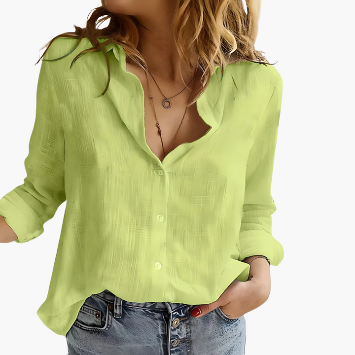 Women’s Shirt with Button Front and Collared Neck