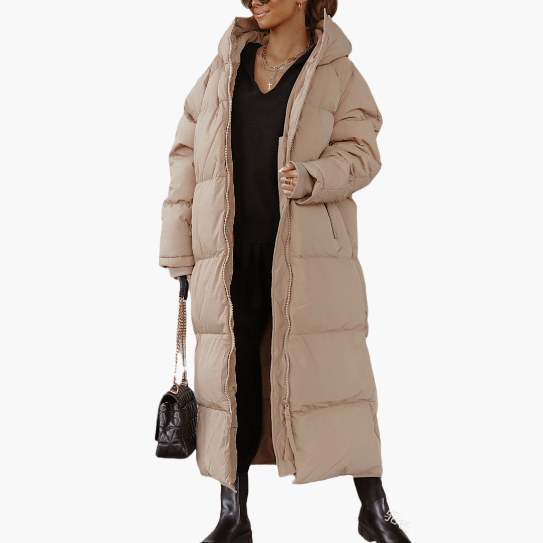 Women’s Hooded Puffer Coat with Quilted Design