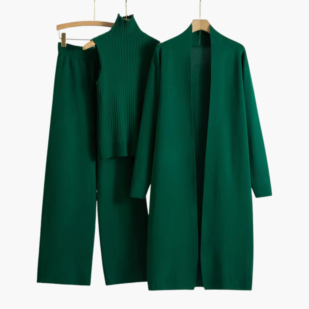 Women’s Knit Three-Piece Set with Cardigan