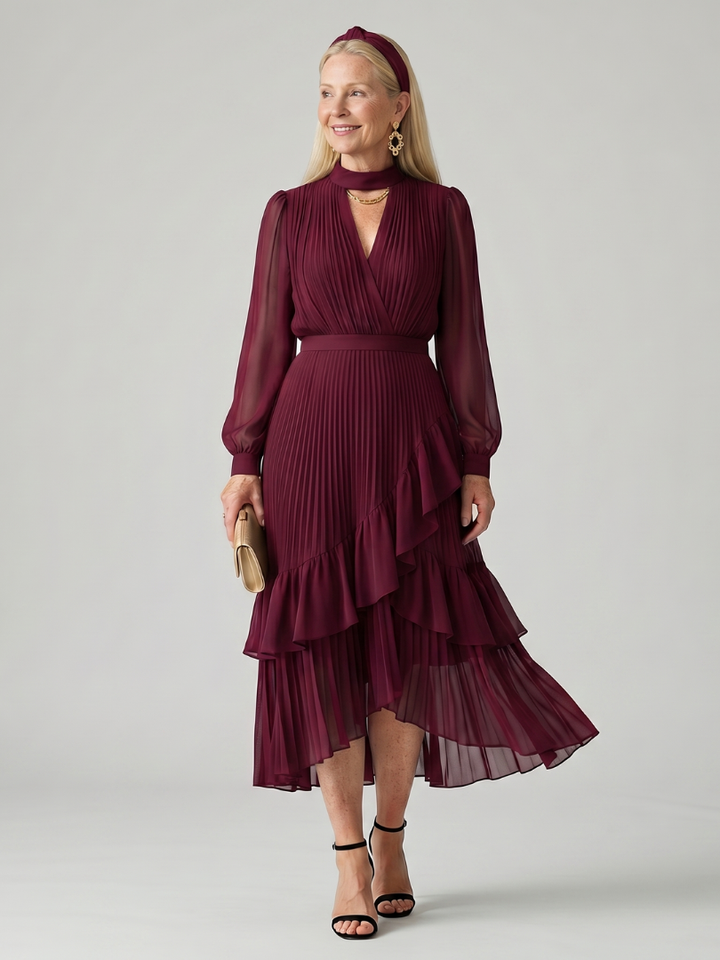 Aris | Fluid Drape Midi Dress