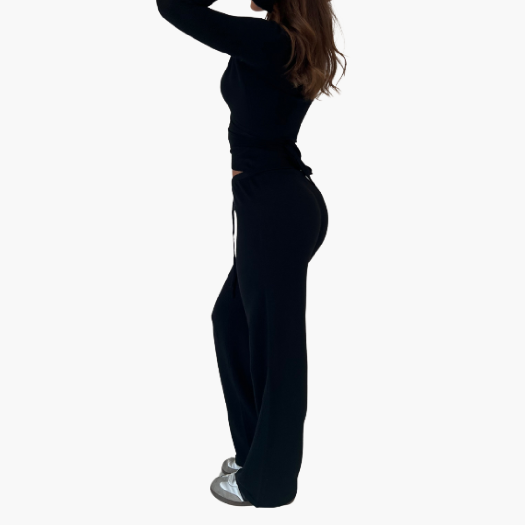 Women’s two-piece set with wrap top and Pants