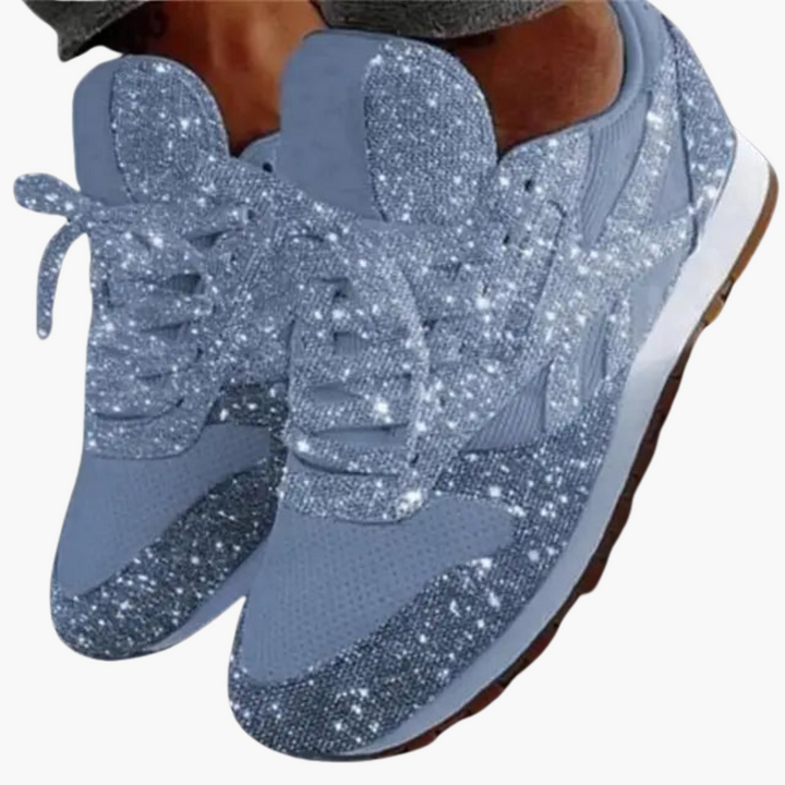 Women’s Sneakers with Low-Top and Glitter Embellishments