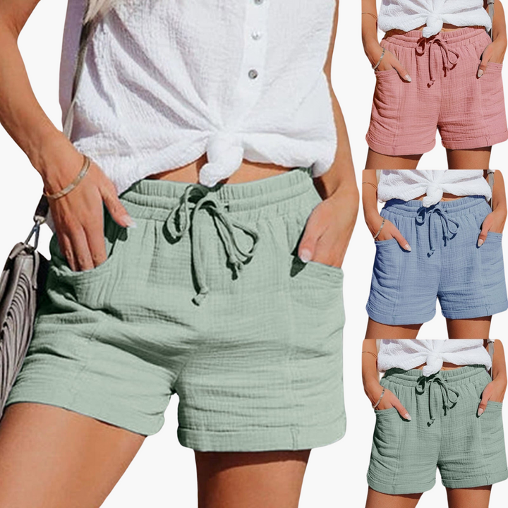 Casual Summer Shorts with Pockets - Women&