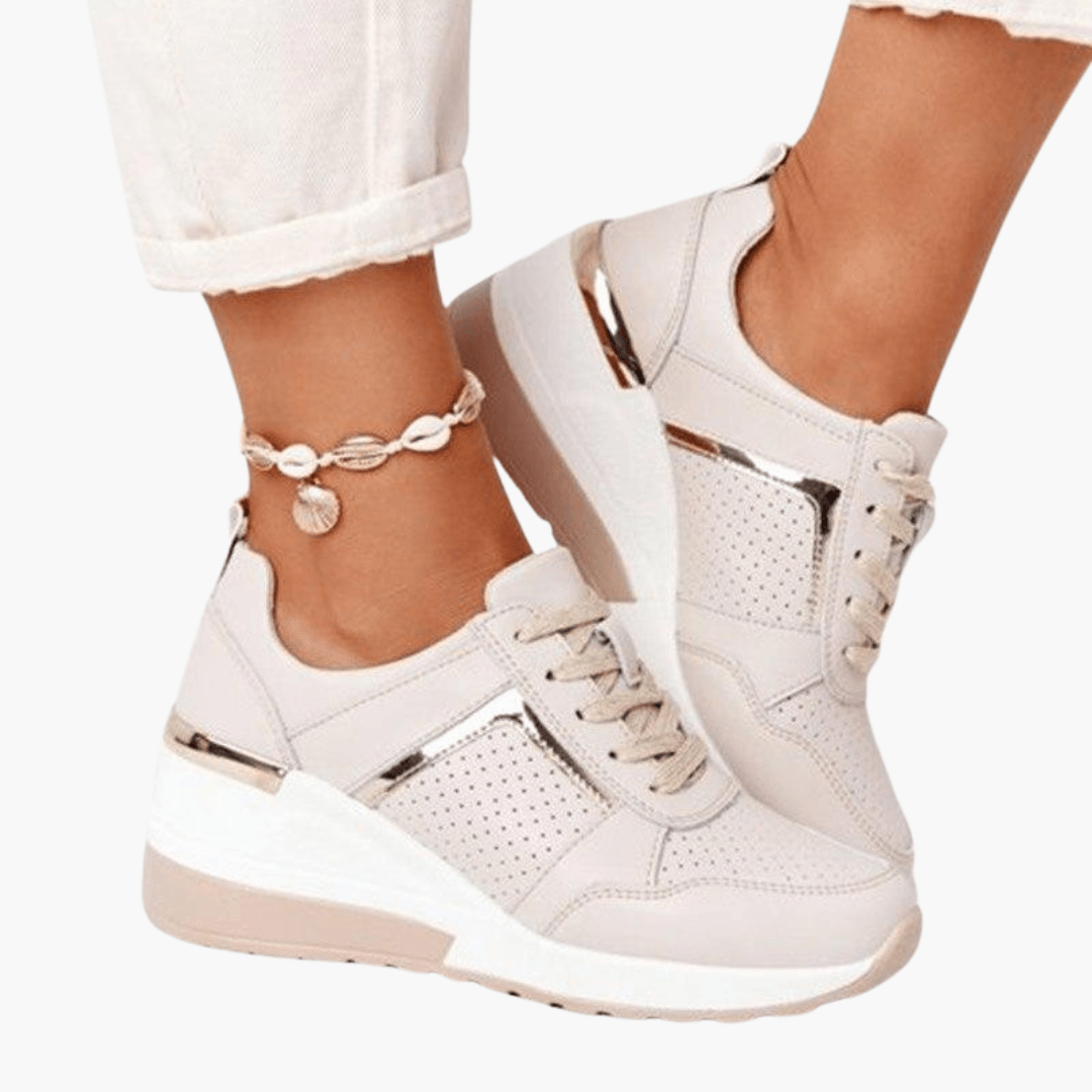 Women’s Platform Wedge Sneakers with Lace-Up Design