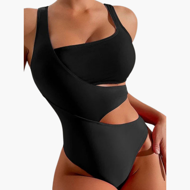 Women’s One-Piece Swimsuit with Asymmetric One-Shoulder Design