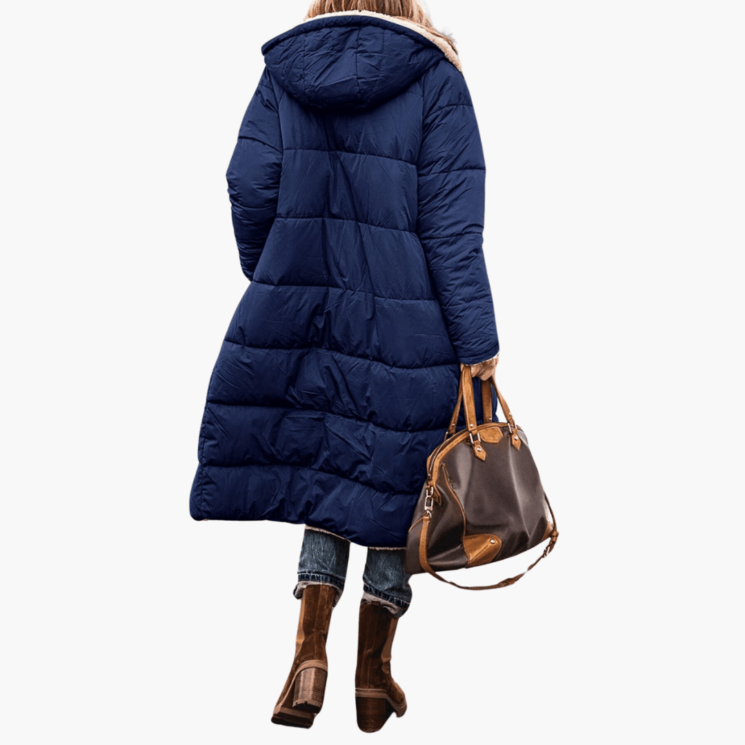 Women’s Winter Coat with Reversible Design and Padded Inner Layer