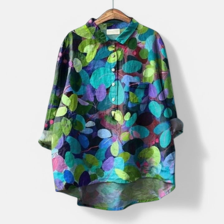Women’s Long Sleeve Dog Print Blouse