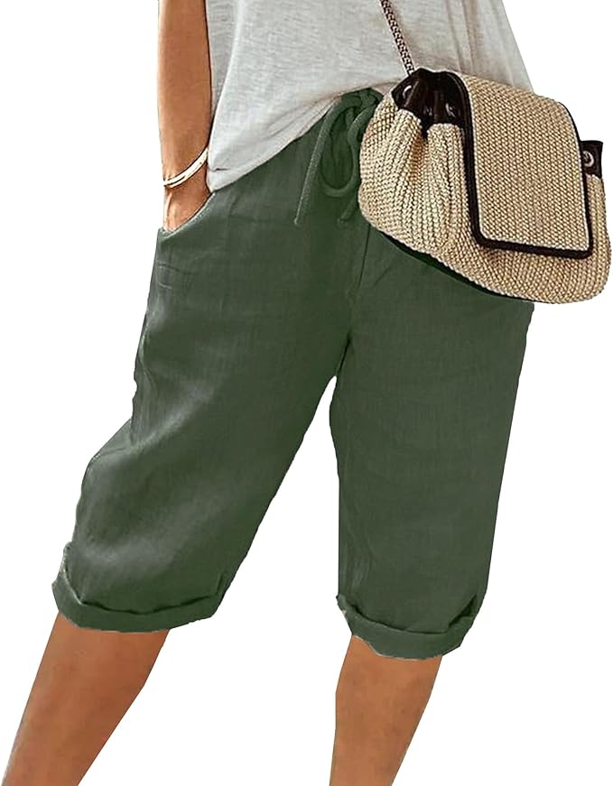Women’s Shorts with Elasticated Waistband and Relaxed Fit