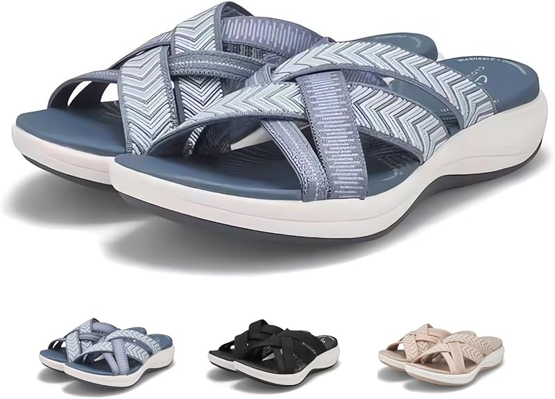 Women’s Slip-On Sandals with Open Toe and Padded Footbed