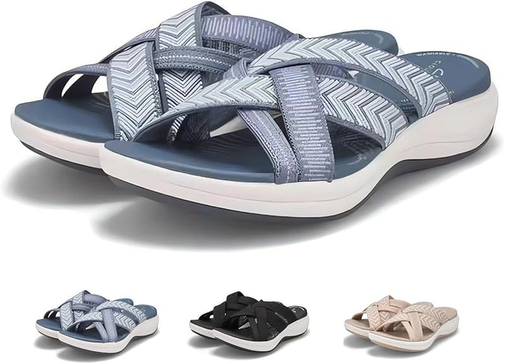 Women’s Slip-On Sandals with Open Toe and Padded Footbed