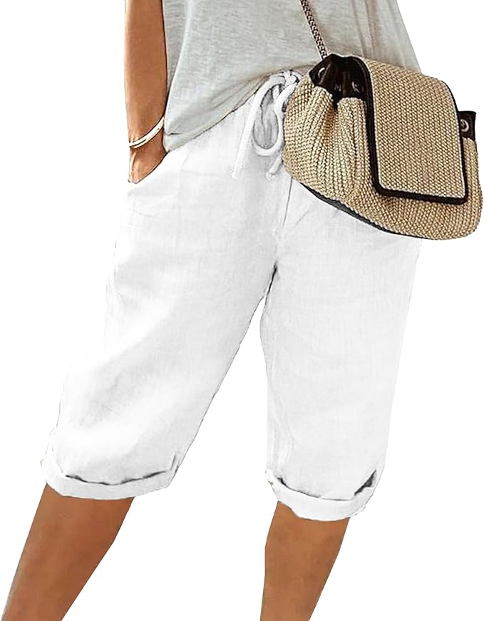 Women’s Shorts with Elasticated Waistband and Relaxed Fit