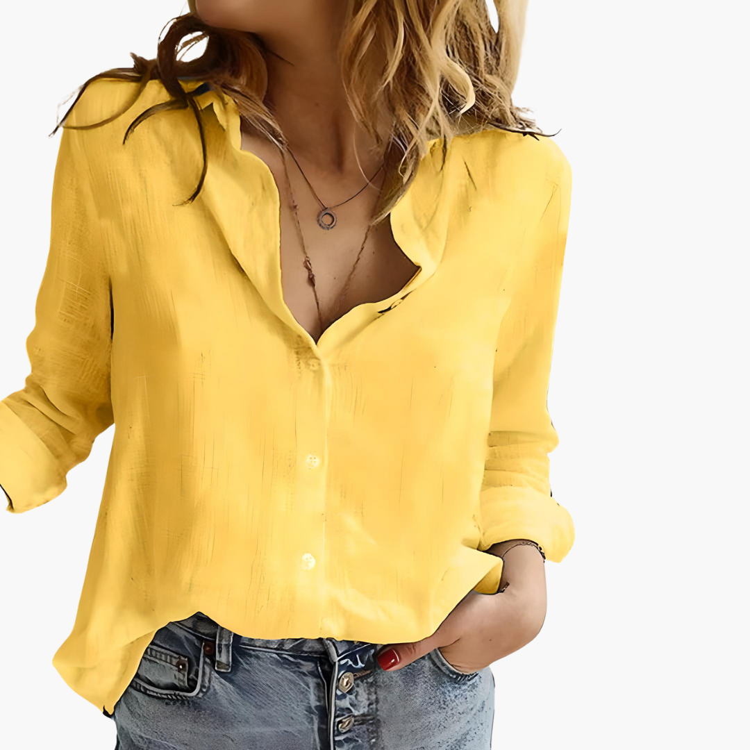 Women’s Shirt with Button Front and Collared Neck