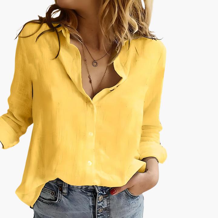 Women’s Shirt with Button Front and Collared Neck