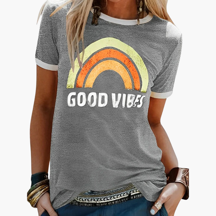 Women’s T-Shirt with Crew Neck and Graphic Print