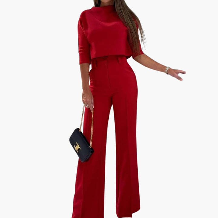 Women’s Two-Piece Set with Cropped Top and Pants