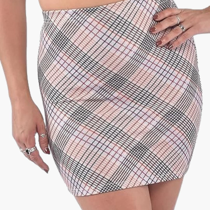Women’s High-Waist Bodycon Mini Skirt with Crepe-Like Texture
