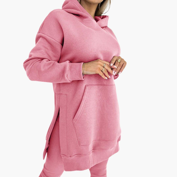 Women’s Two-Piece Hoodie and Leggings Set with Fitted Leggings