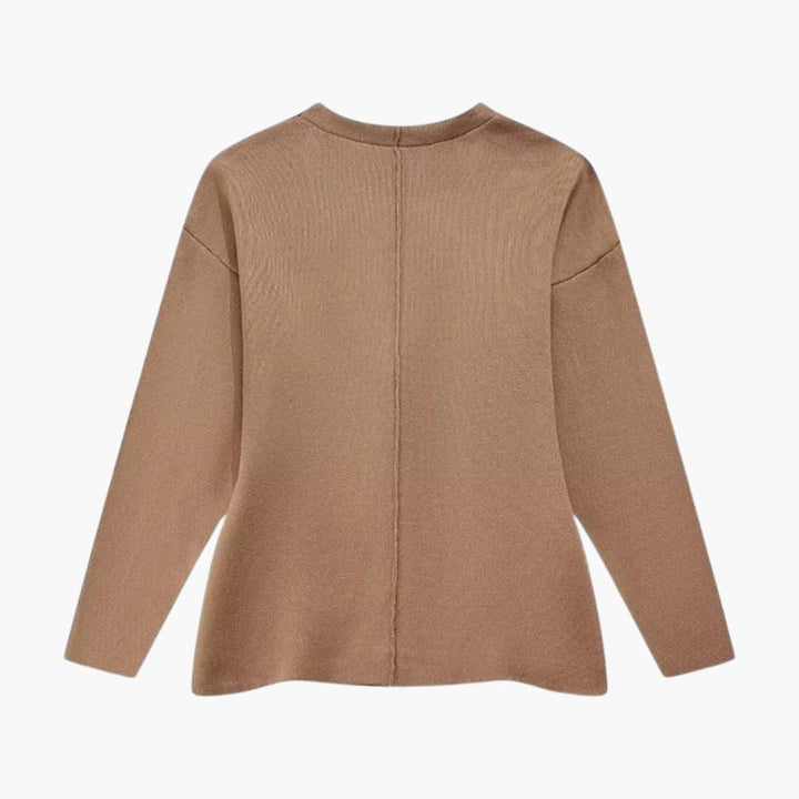Women’s Slim-Fit Cardigan with Long Sleeves and Side-Split Hem