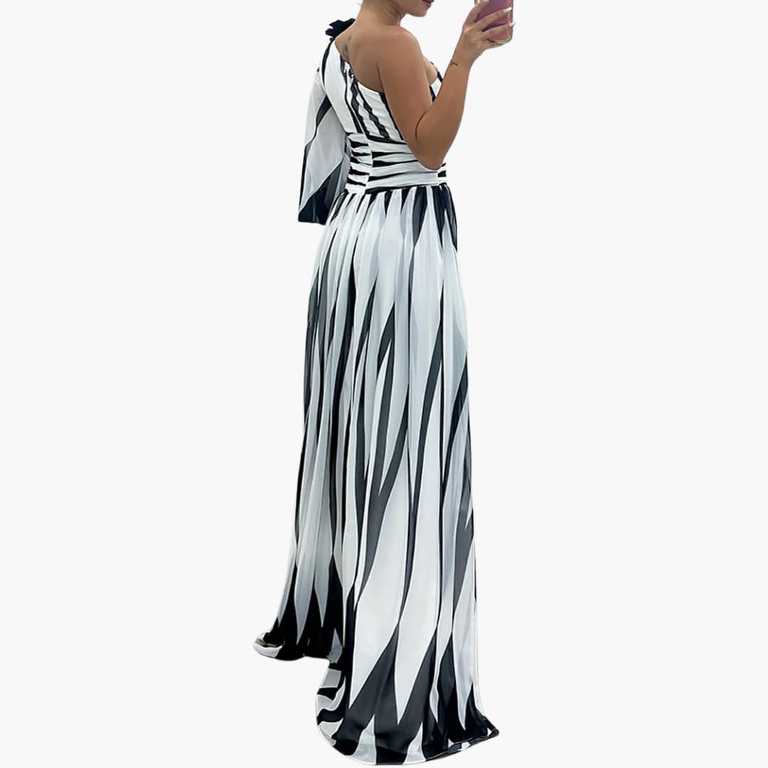 Women’s Maxi Dress with One Shoulder Design and Side Split