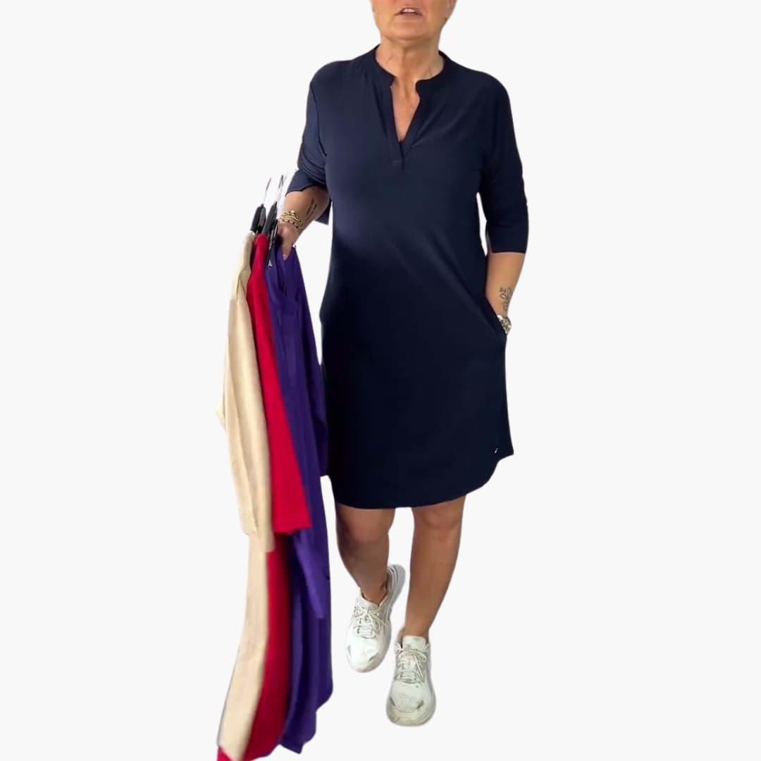 Women’s Mini Dress with Zip Front and Flattering Fit