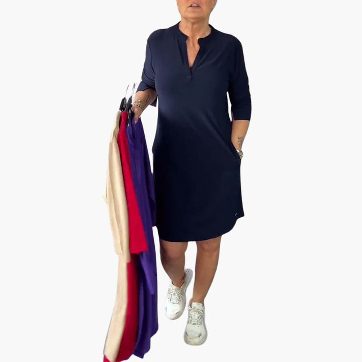 Women’s Mini Dress with Zip Front and Flattering Fit
