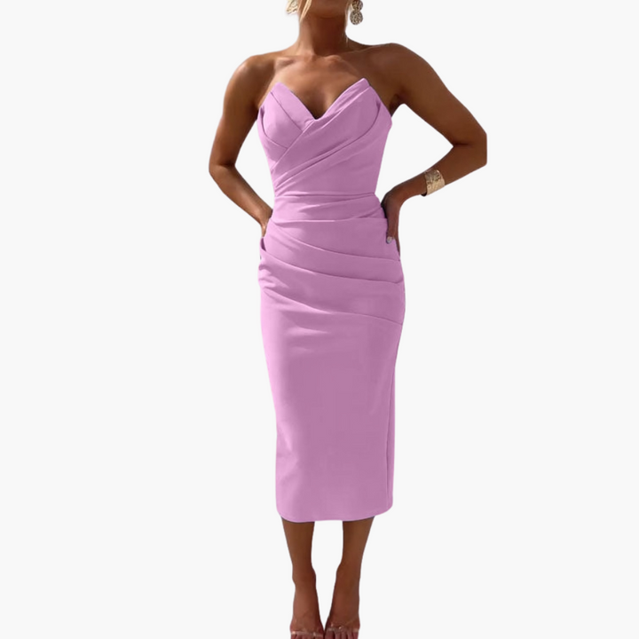 Women’s Bodycon Dress with Strapless Neckline