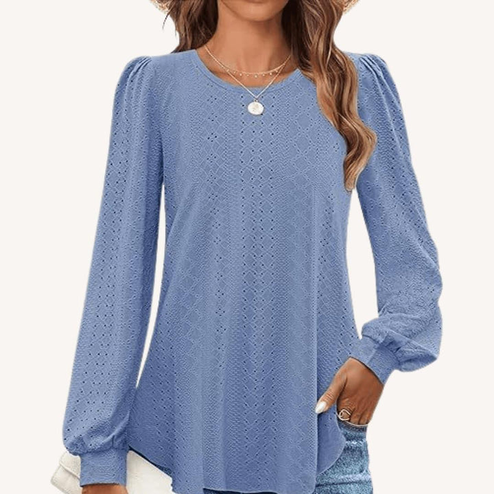 Casual Lantern Top for Women - Loose Fit, Elegant Sleeves -  Made By Riley