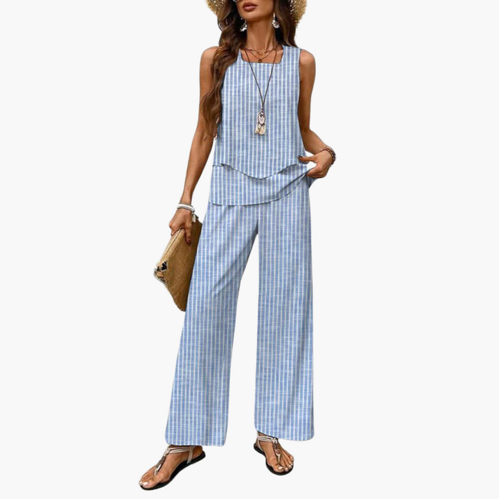 Women’s two-piece set with square neckline and Pants