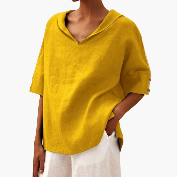 Women’s Casual Blouse with Striped Pattern and Flowy Fit