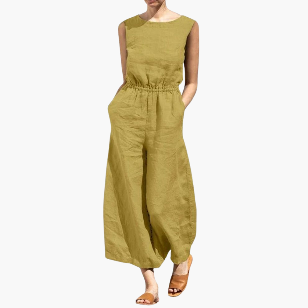 Women’s Sleeveless Jumpsuit with Elasticated Waist