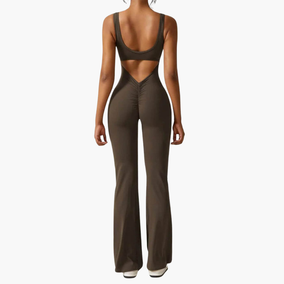 Women’s Jumpsuit with V-Neck and Wide-Leg
