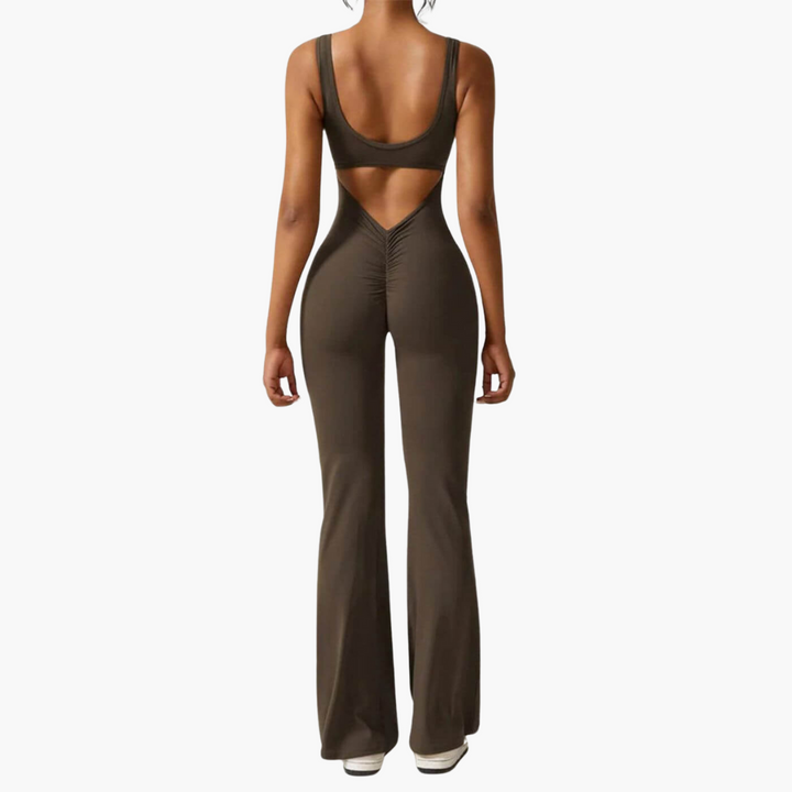 Women’s Jumpsuit with V-Neck and Wide-Leg