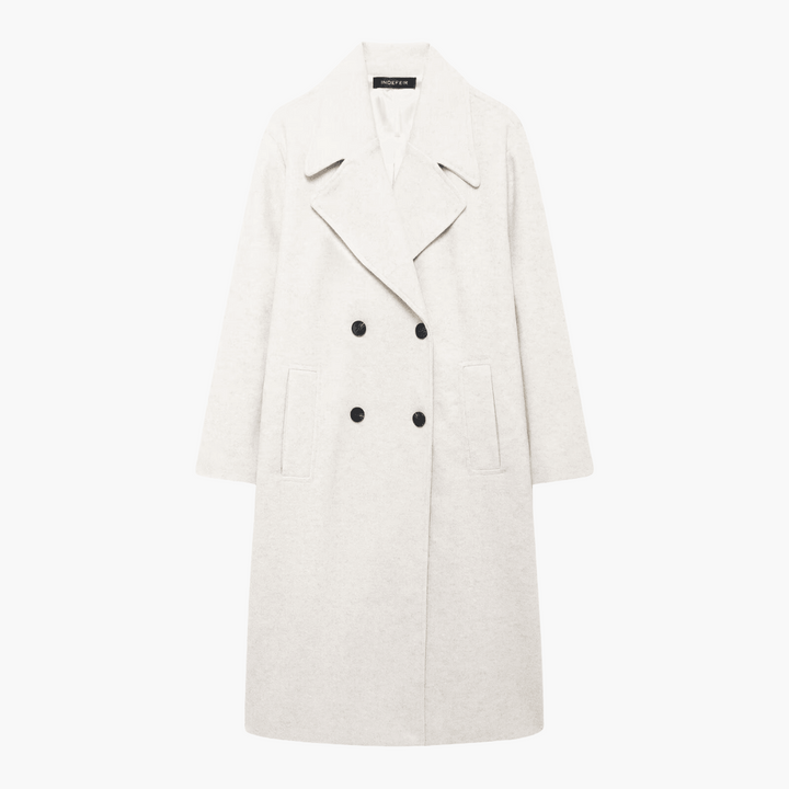 Long Wool-Blend Winter Coat - Elegant Outerwear for Women