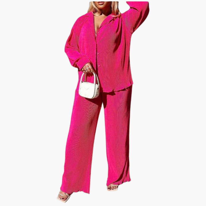 Women’s two-piece set with pleated top and Pants