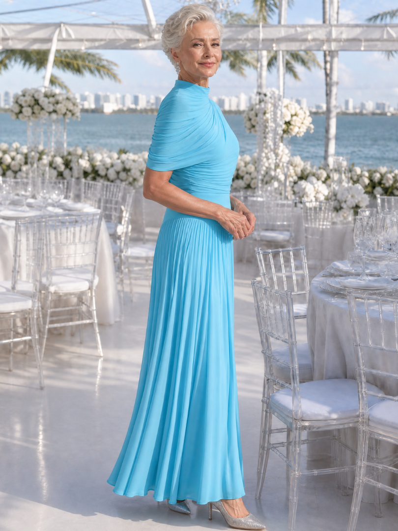 Thael | One Shoulder Draped Bodice Maxi Dress