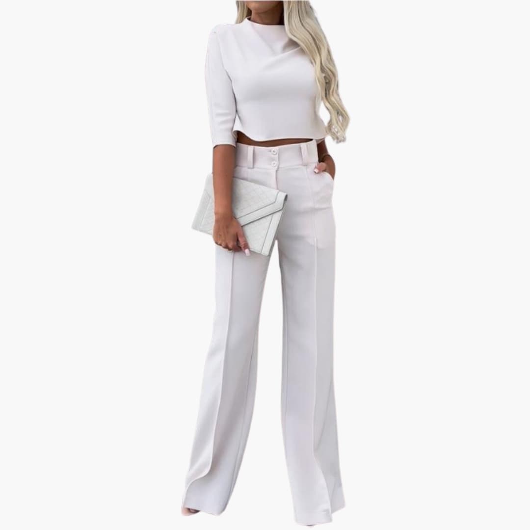 Women’s Two-Piece Set with Cropped Top and Pants