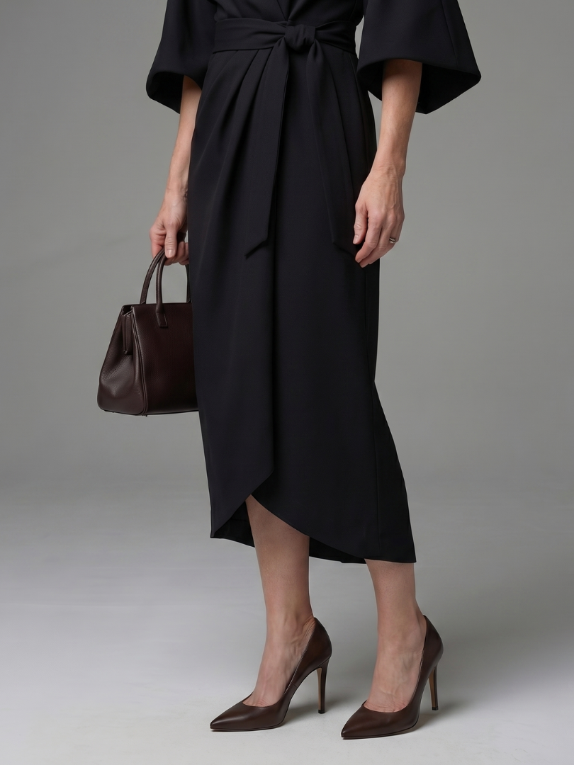 Beryl | Sculpted Waist Panel Midi Dress