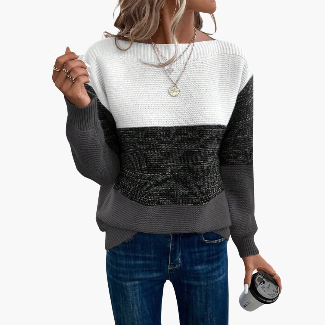 Women’s Ombre Knit Sweater with Long Sleeves and Pullover Style