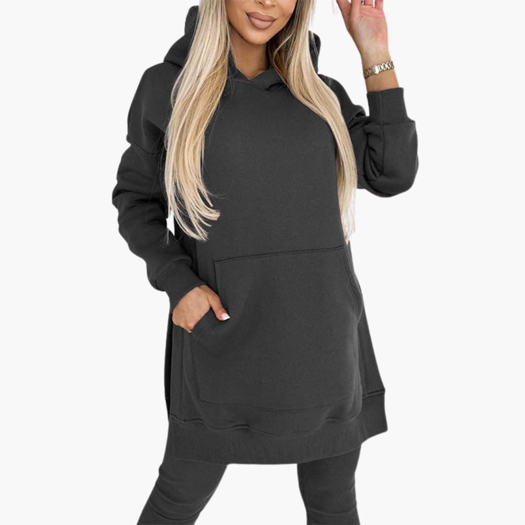 Women’s Two-Piece Hoodie and Leggings Set with Fitted Leggings