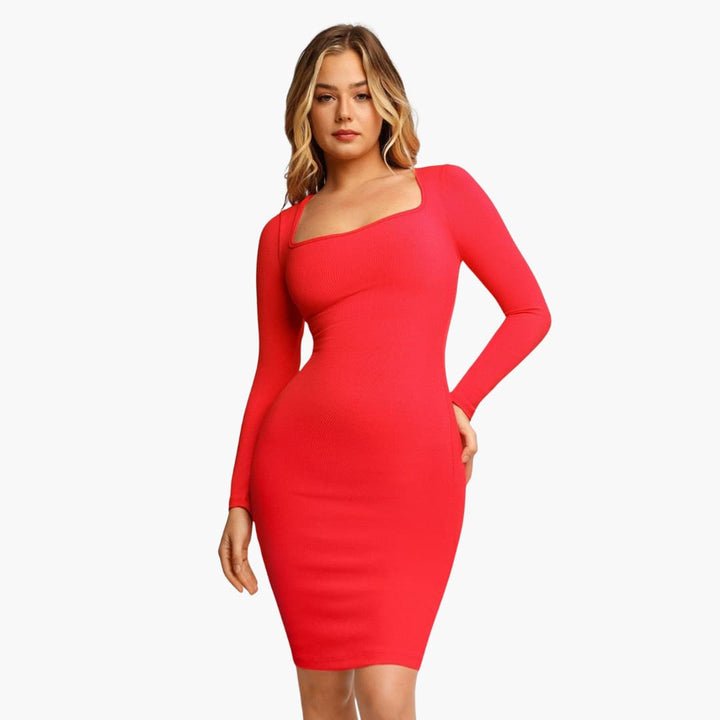 Women’s Bodycon Maxi Dress with Straps and Shaping