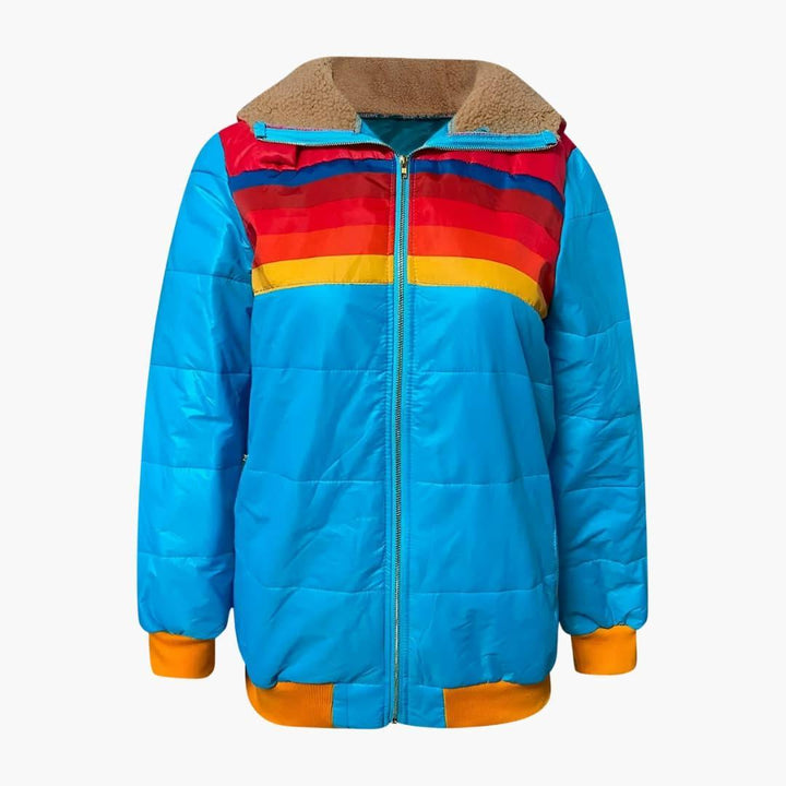 Women’s Puffer Jacket with Adjustable Hood and Full Zip