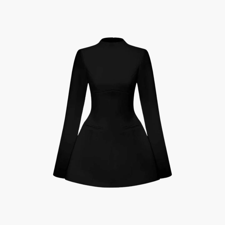 Women Mini Dress with Open Back and Flared Sleeves