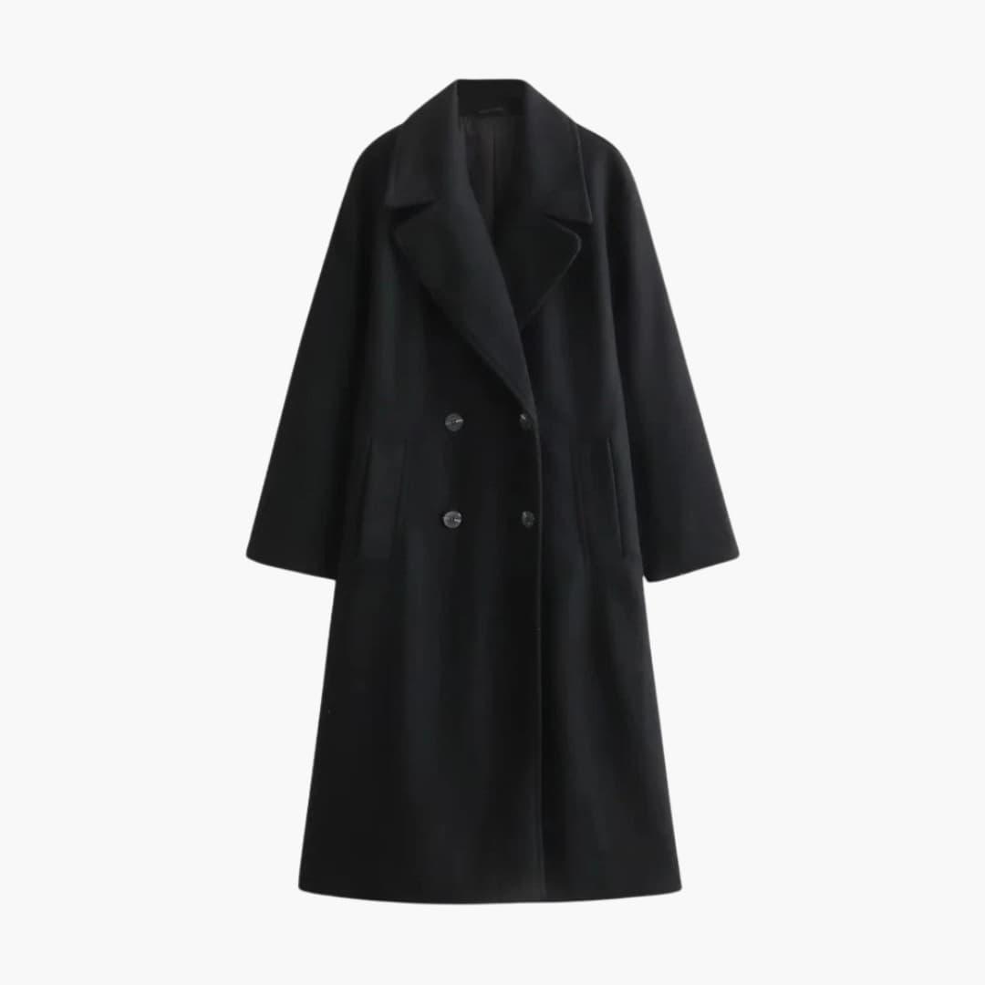 Women’s Longline Coat with Oversized Fit and Welt Pockets