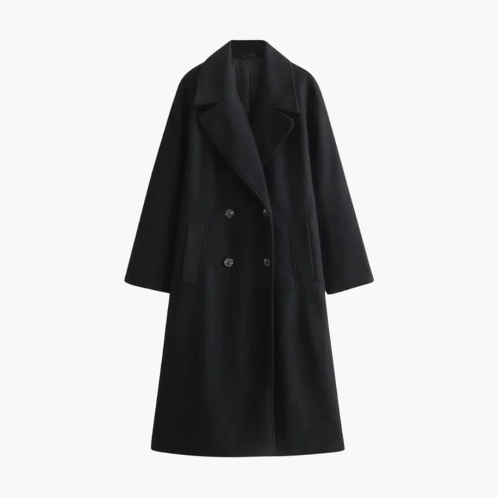 Women’s Longline Coat with Oversized Fit and Welt Pockets