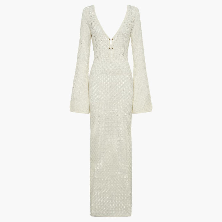 Women’s Beach Cover-Up Dress with V-Neck and Tie Closure